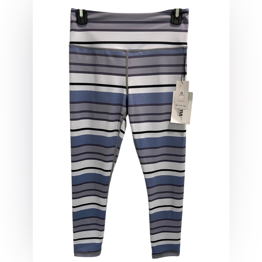Zyia Active Striped Leggings Size 6-8 New